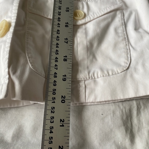 Club Monaco Women's White Front Button Cropped Light Cotton Jacket Size 6 - Picture 12 of 13
